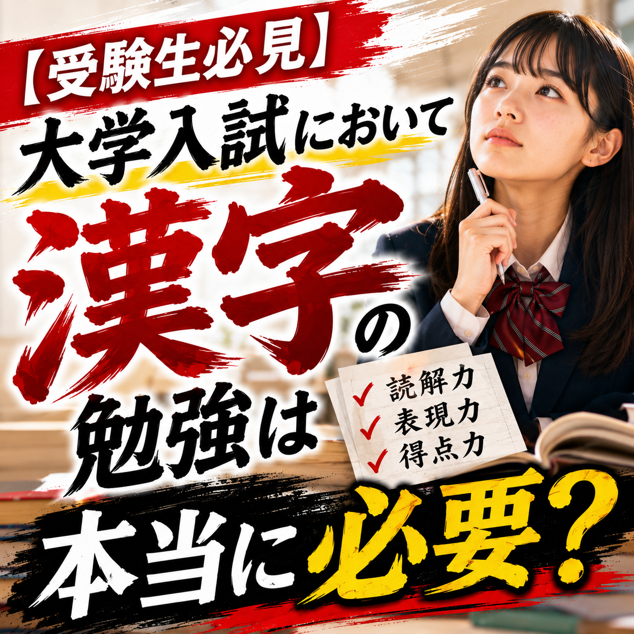【受験生必見】大学入試において漢字の勉強は本当に必要？？