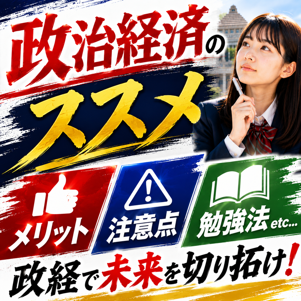 政治経済のススメ｜政経のメリット・注意点・勉強法etc...