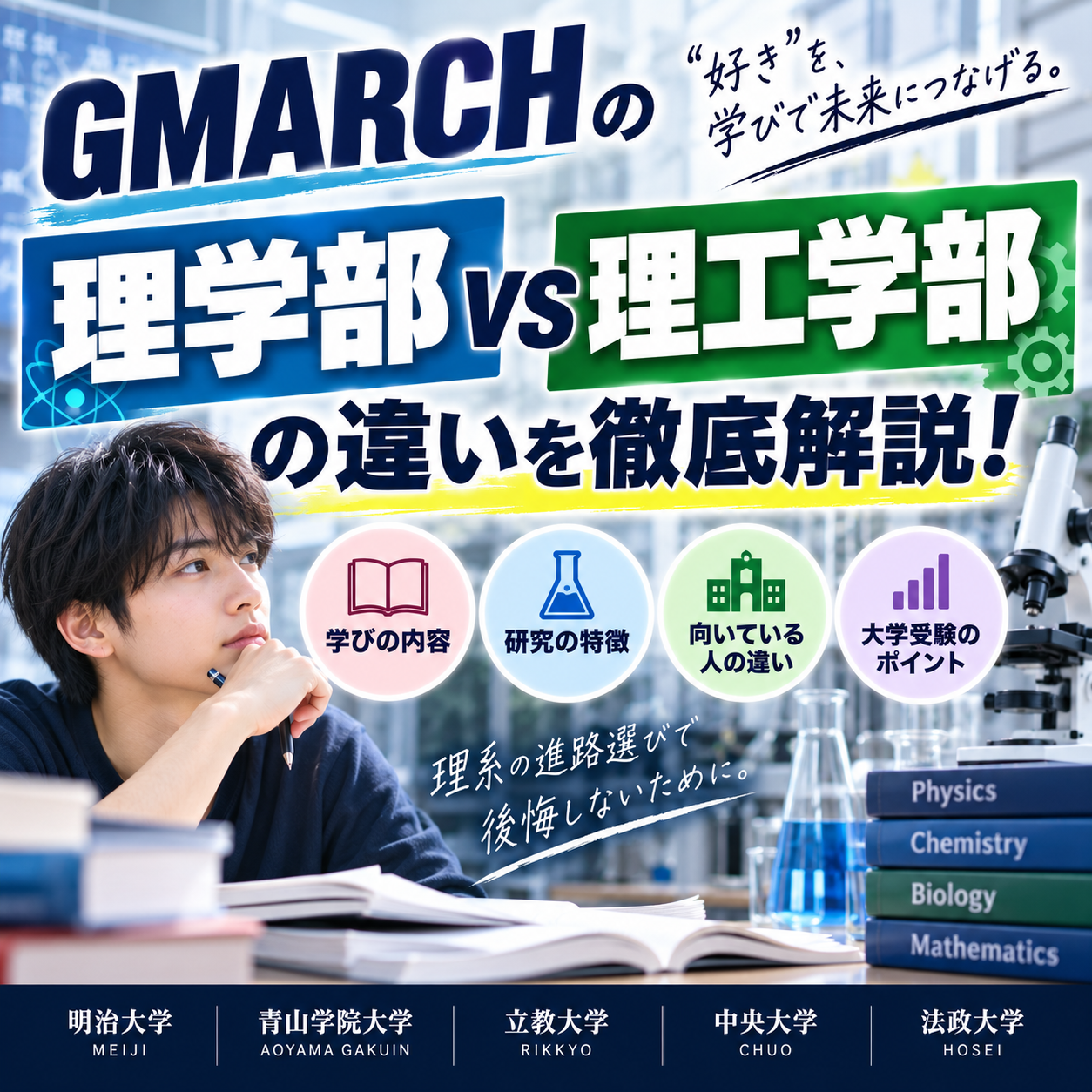 GMARCHの理学部・理工学部の違い｜大学受験・理系・勉強・研究