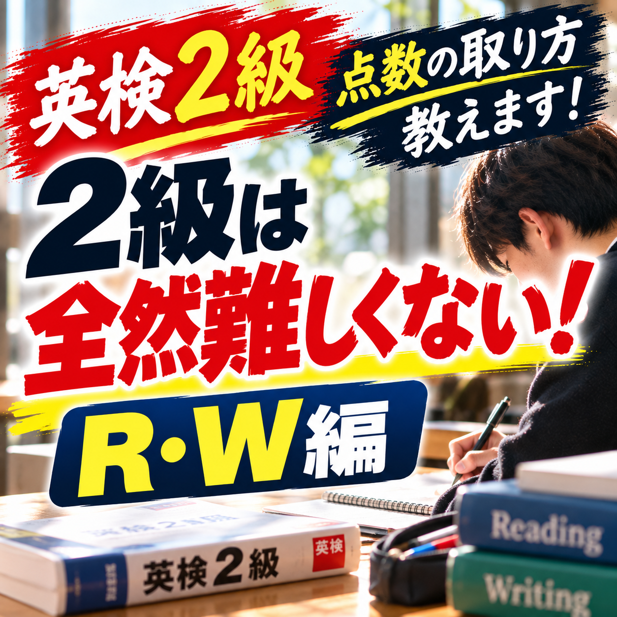 【英検2級点数の取り方教えます！】2級は全然難しくない！R・W編