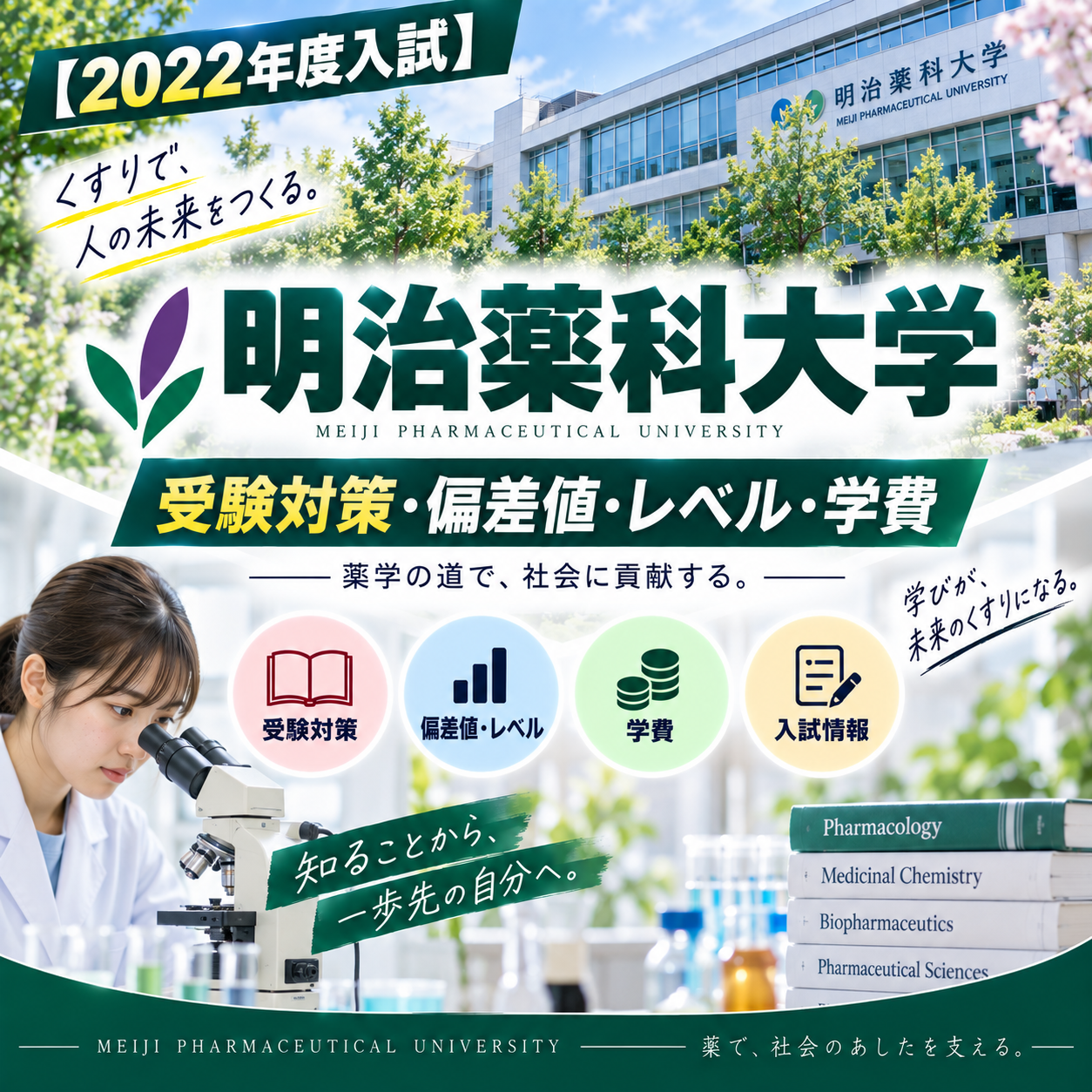 【2022年度入試】明治薬科大学の受験対策・偏差値・レベル・学費