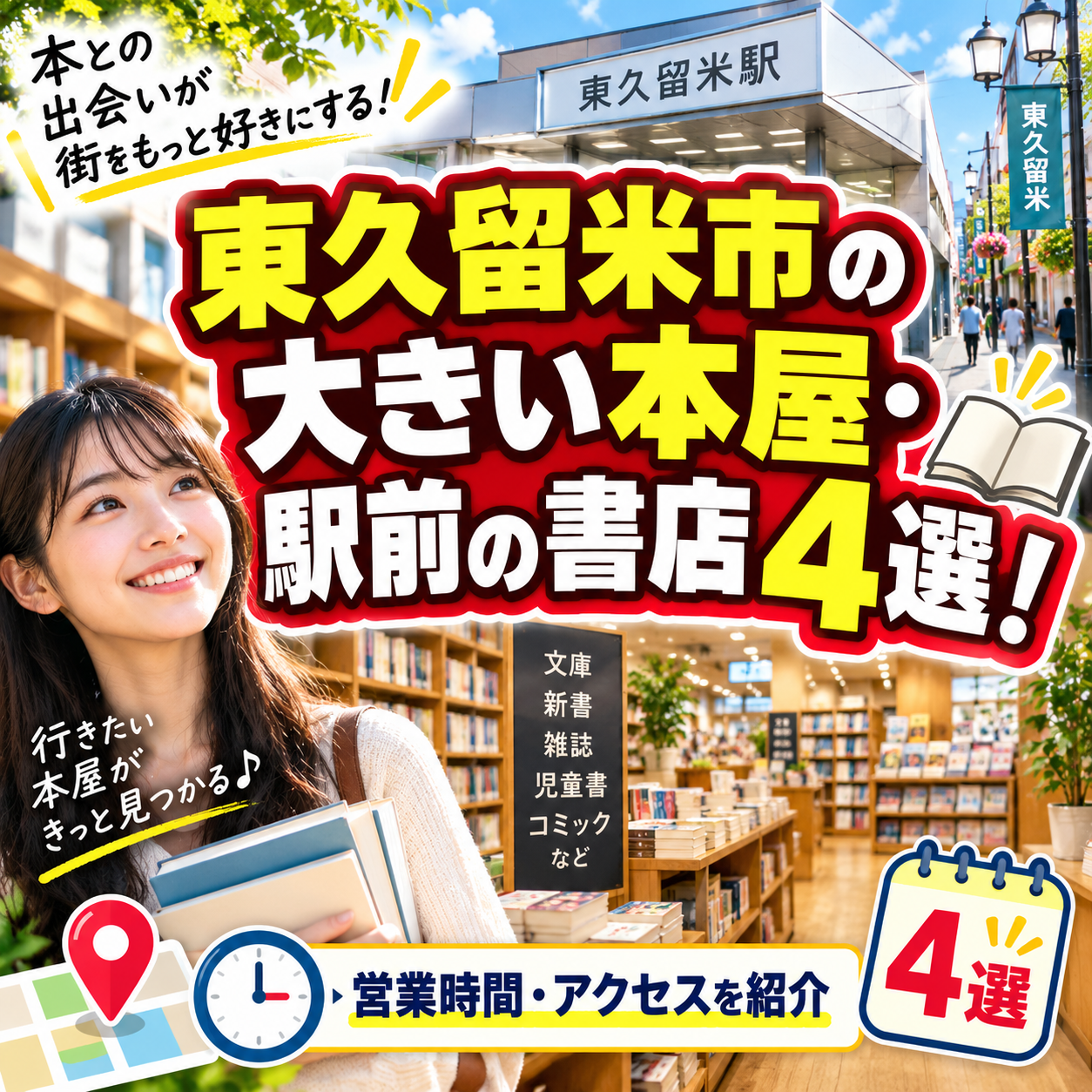 東久留米市の大きい本屋・駅前の書店４選！営業時間・アクセスを紹介