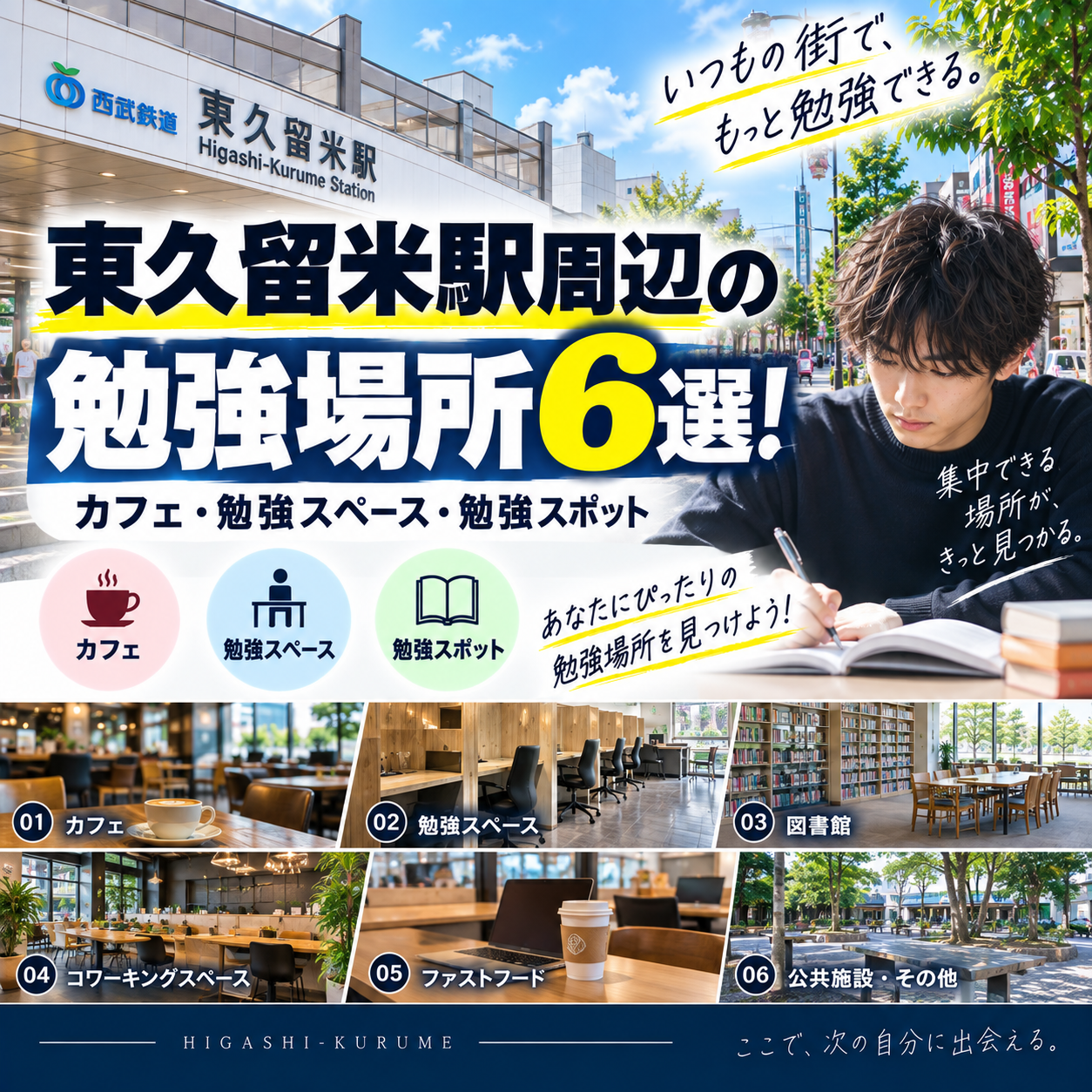 東久留米駅周辺の勉強場所６選！カフェ・勉強スペース・勉強スポット
