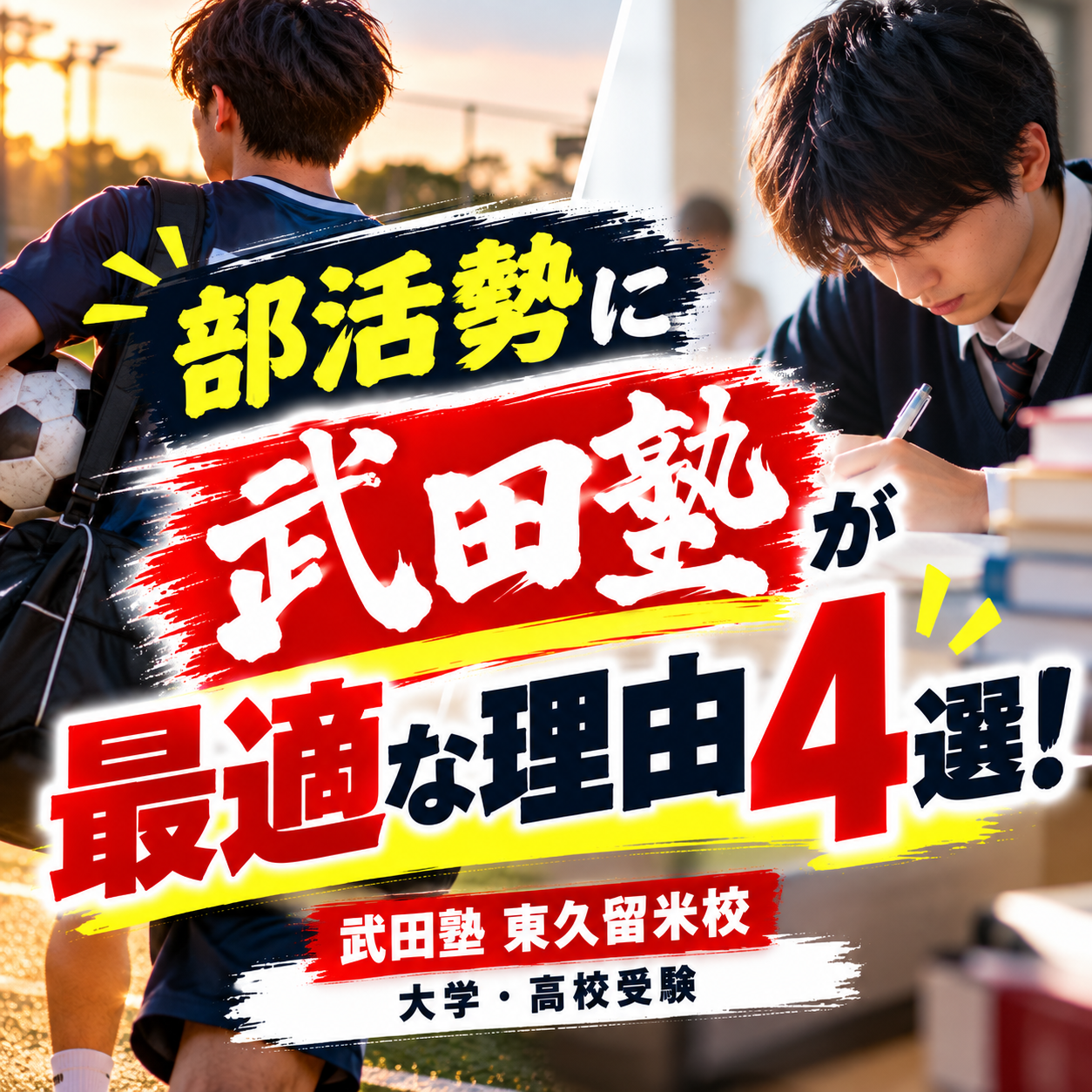 部活勢に『武田塾 東久留米校』が最適な理由４選！｜大学・高校受験