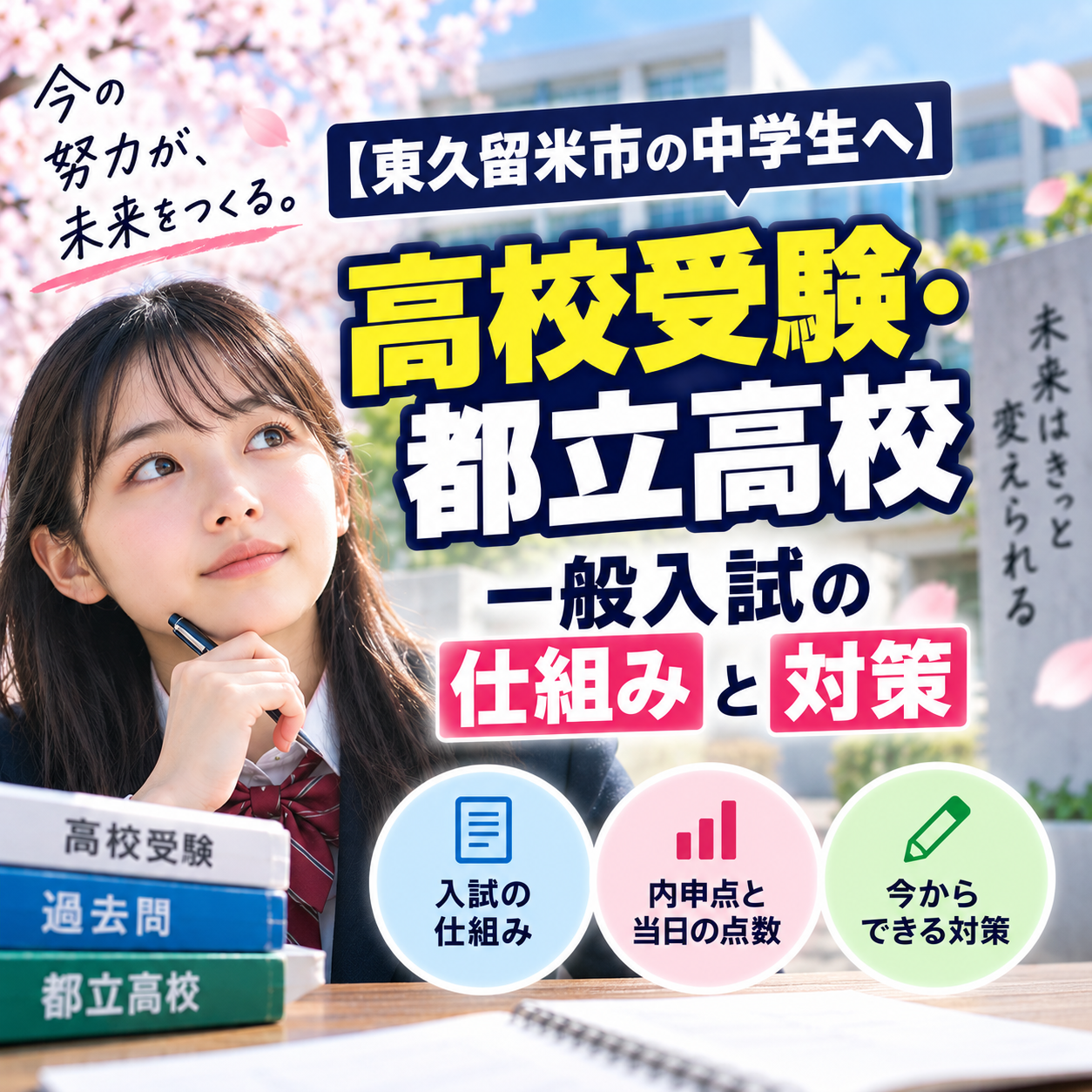 【東久留米市の中学生へ】高校受験・都立高校一般入試の仕組みと対策