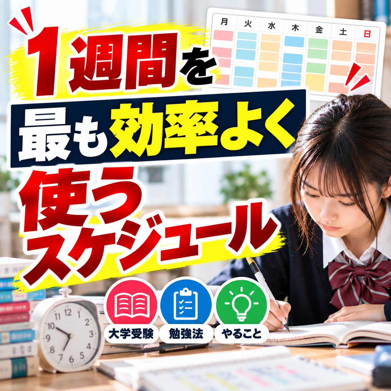 1週間を最も効率よく使うスケジュール｜大学受験・勉強法・やること