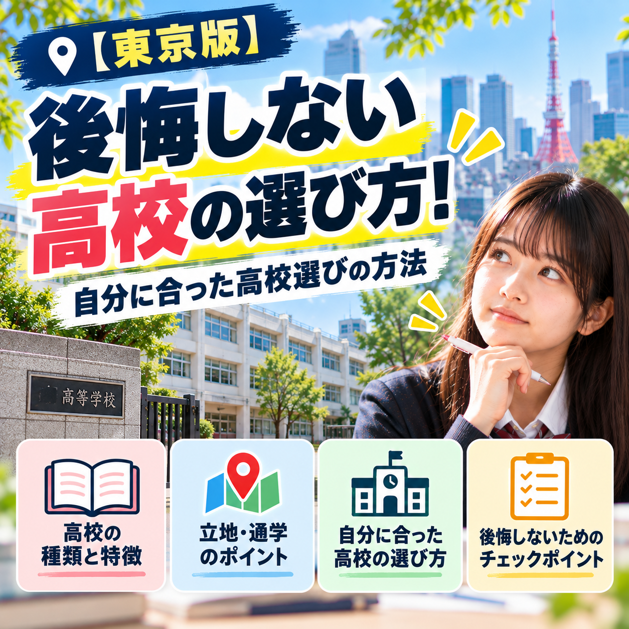 【東京版】後悔しない高校の選び方！自分に合った高校選びの方法