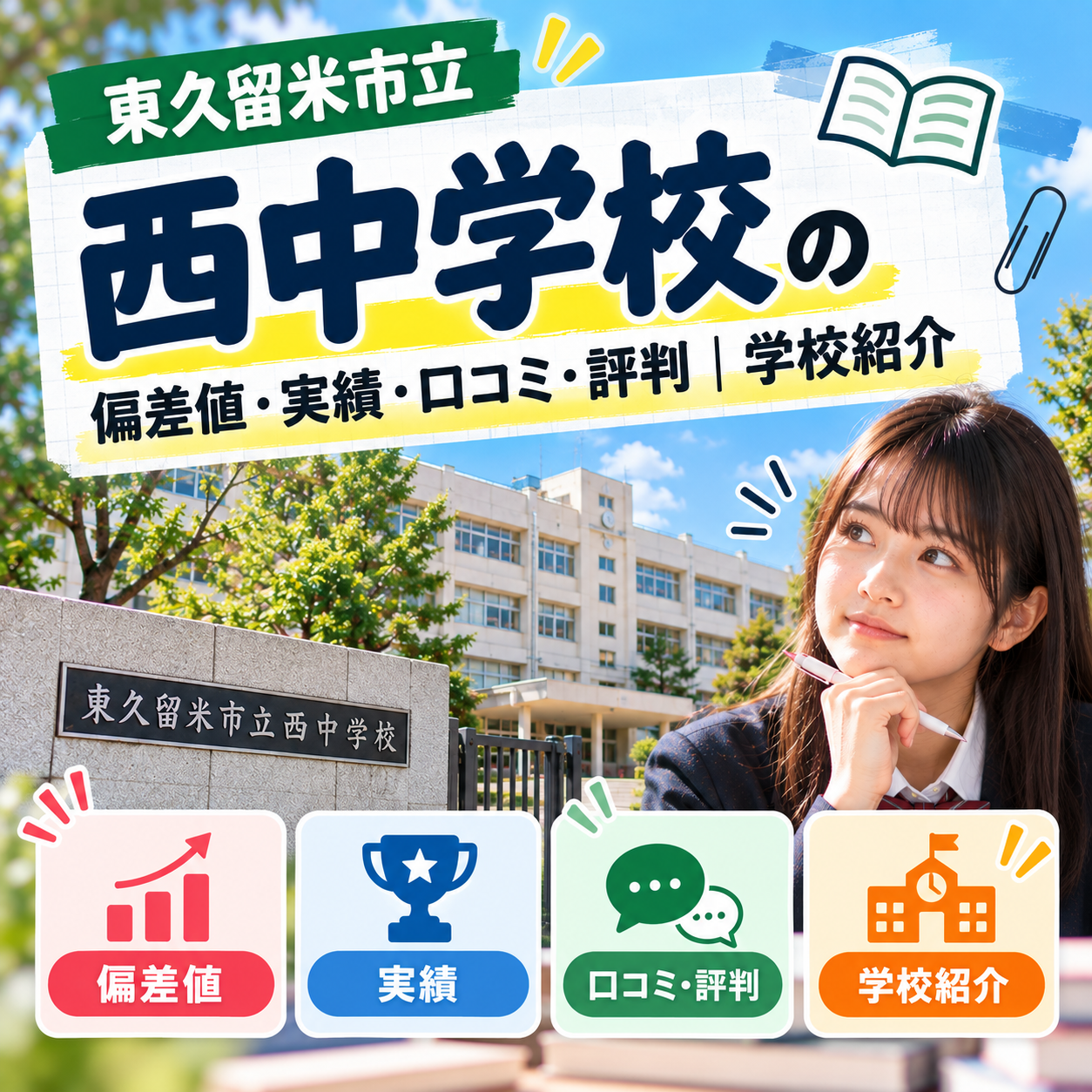 東久留米市立西中学校の偏差値・実績・口コミ・評判｜学校紹介