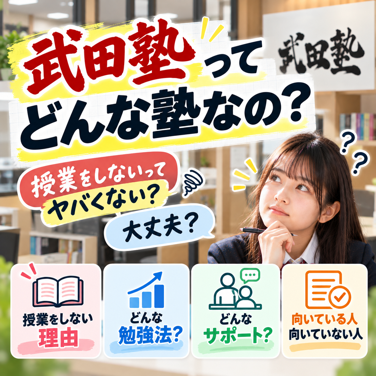 武田塾ってどんな塾なの？授業をしないってヤバくない？大丈夫？