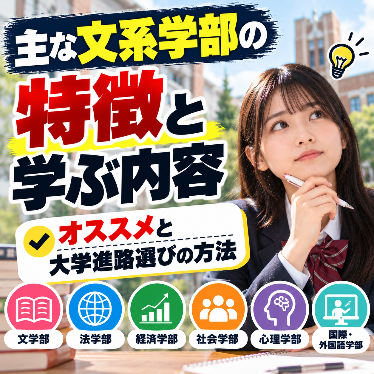 主な文系学部の特徴と学ぶ内容｜オススメと大学進路選びの方法