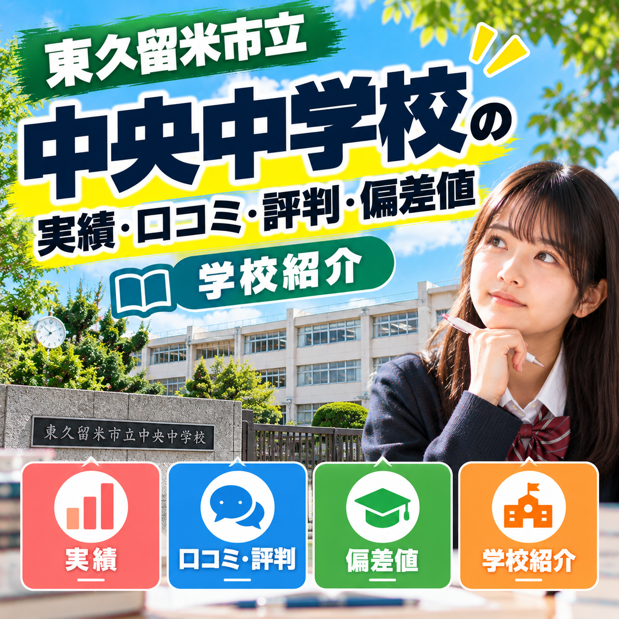 東久留米市立中央中学校の実績・口コミ・評判・偏差値｜学校紹介