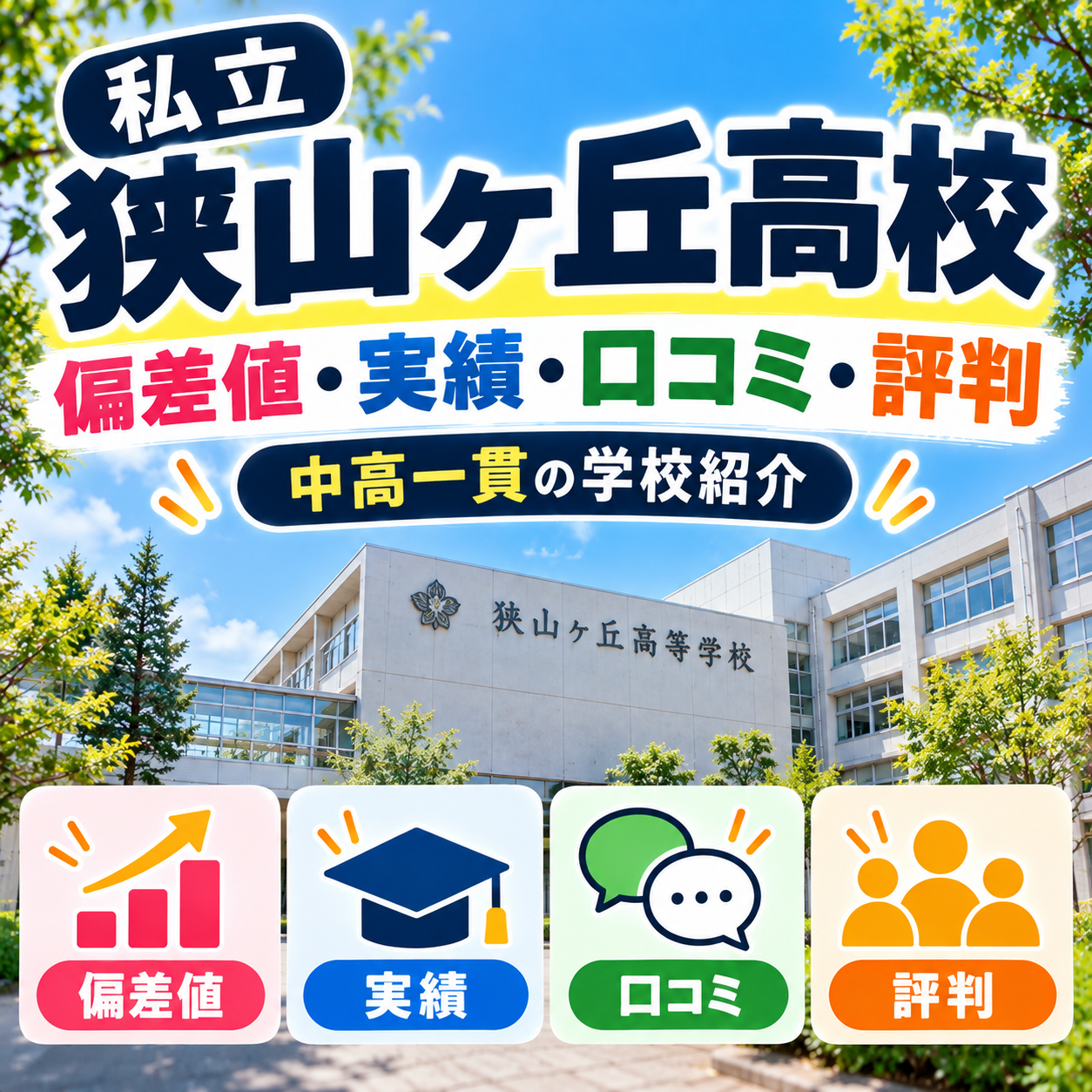 私立狭山ヶ丘高校の偏差値・実績・口コミ・評判｜中高一貫の学校紹介